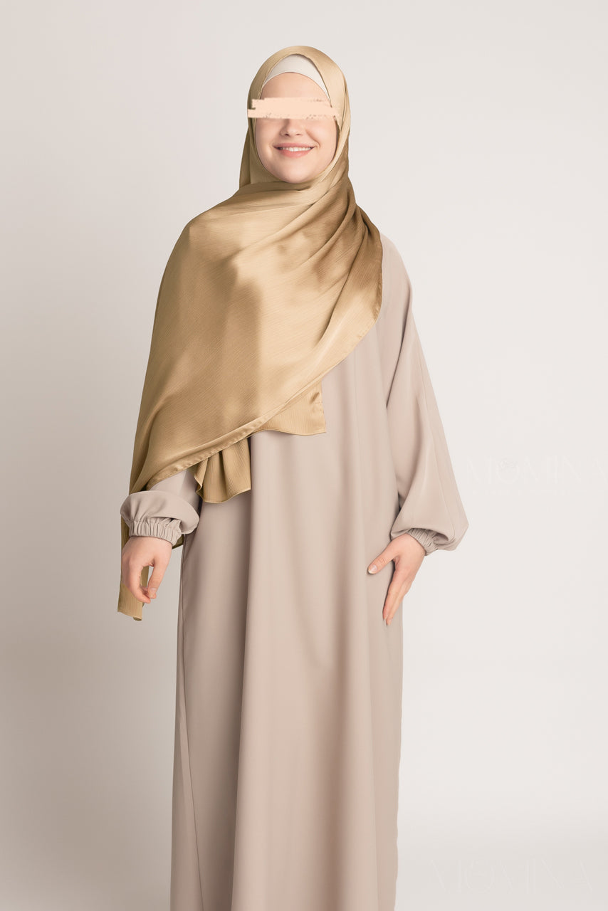 Satin Crinkle Hijab - Old Gold