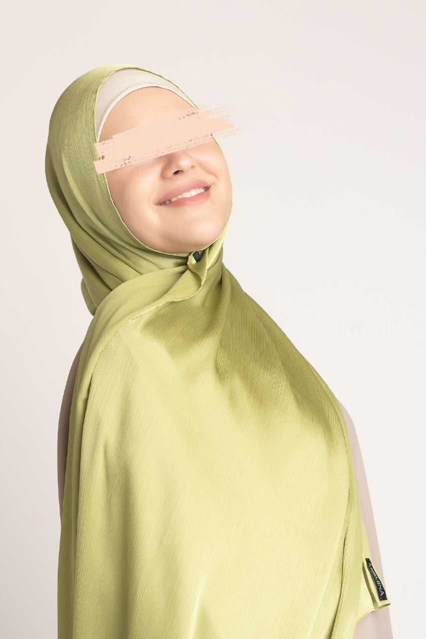 Satin Crinkle Hijab - Peridot