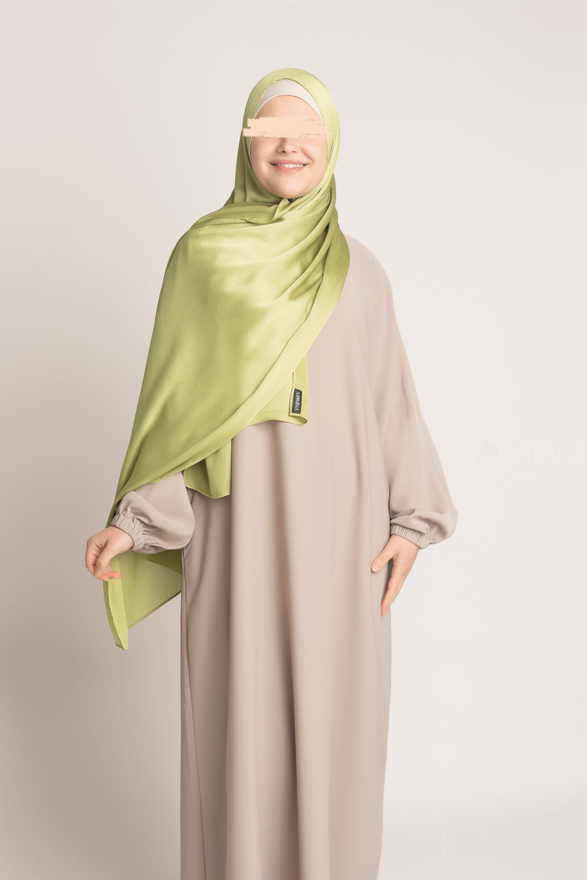 Silk Satin Crinkle Hijab - Peridot