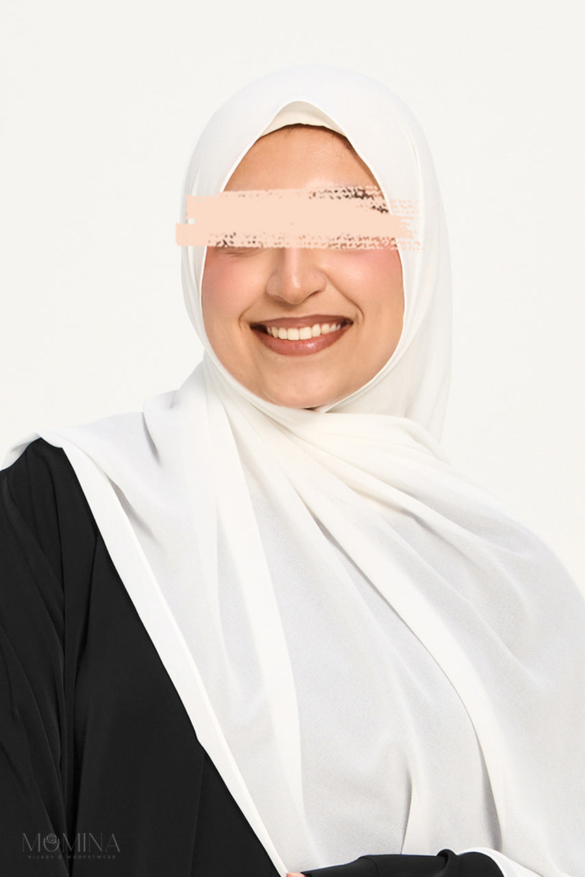Hijab Mousseline Premium - Gardénia