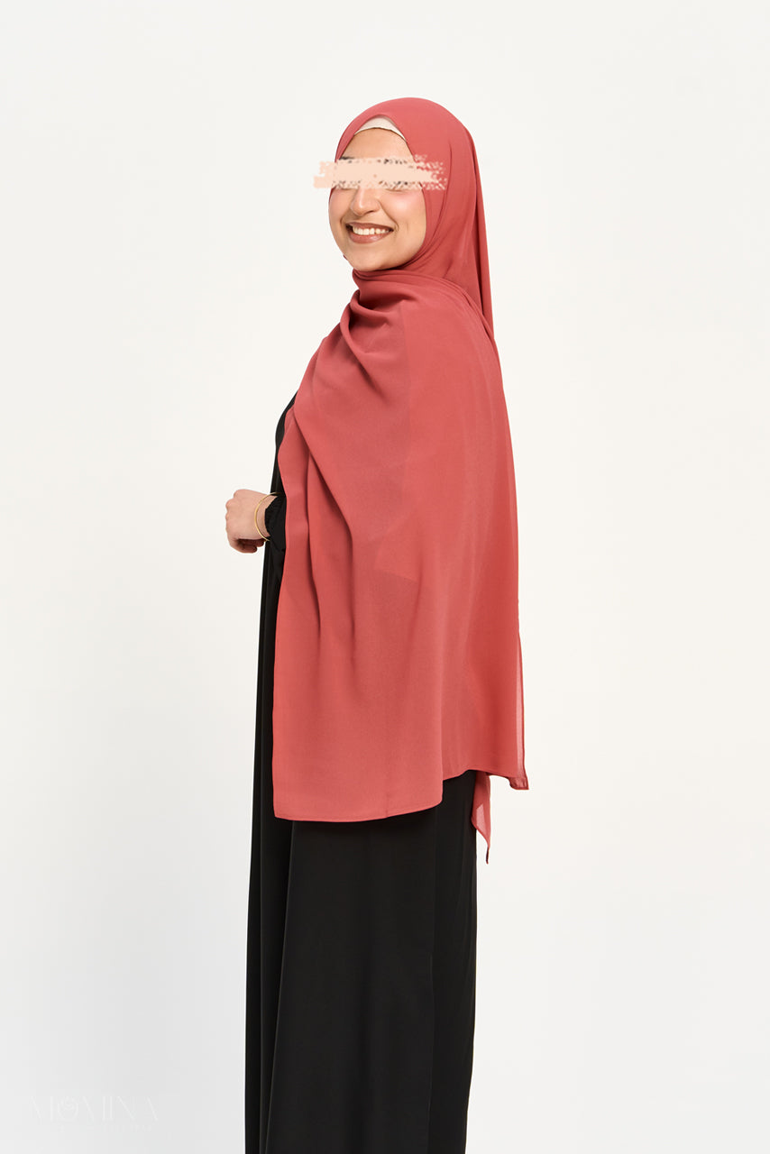 Hijab Mousseline Premium - Pamplemousse