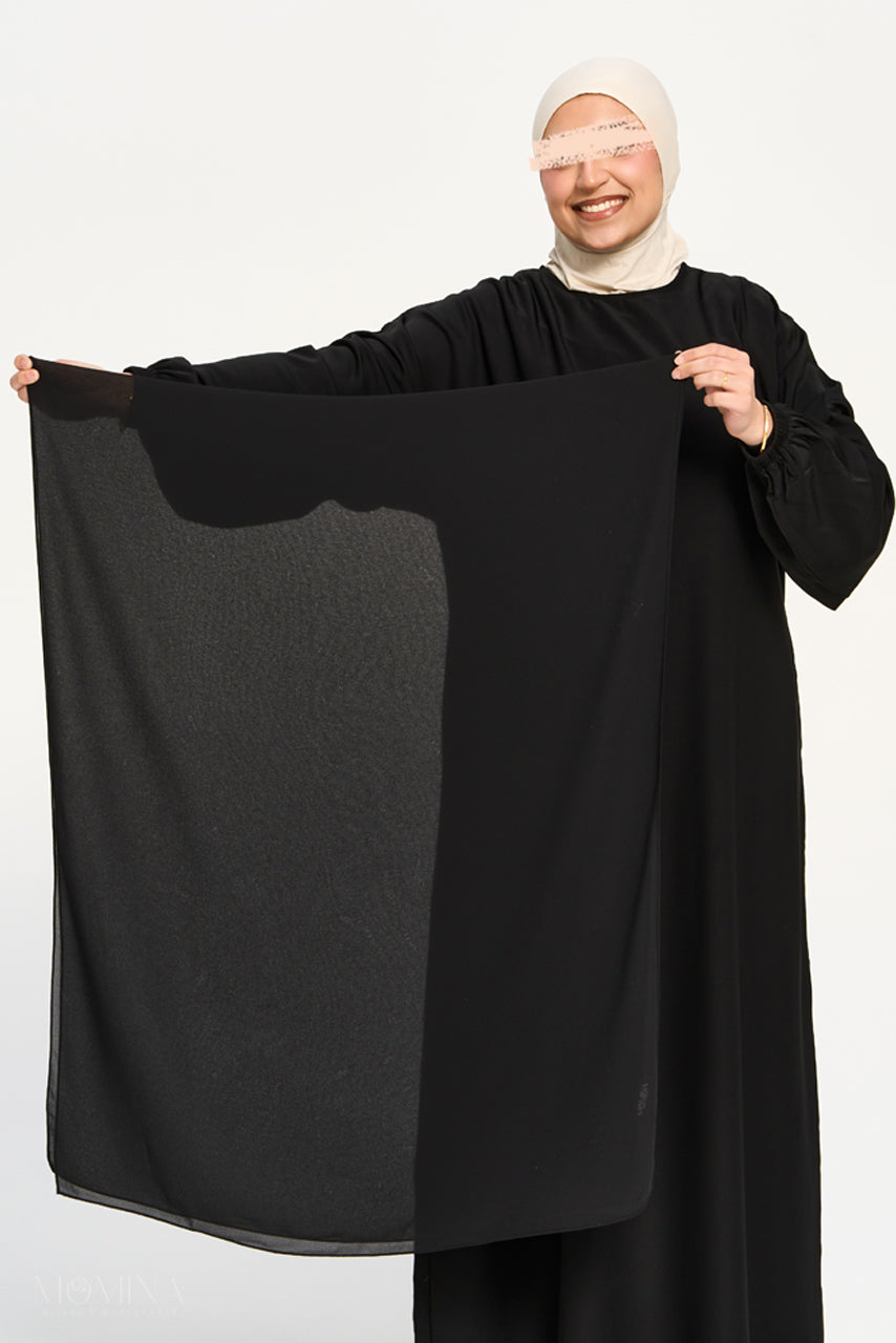 Hijab Mousseline Premium - Encre