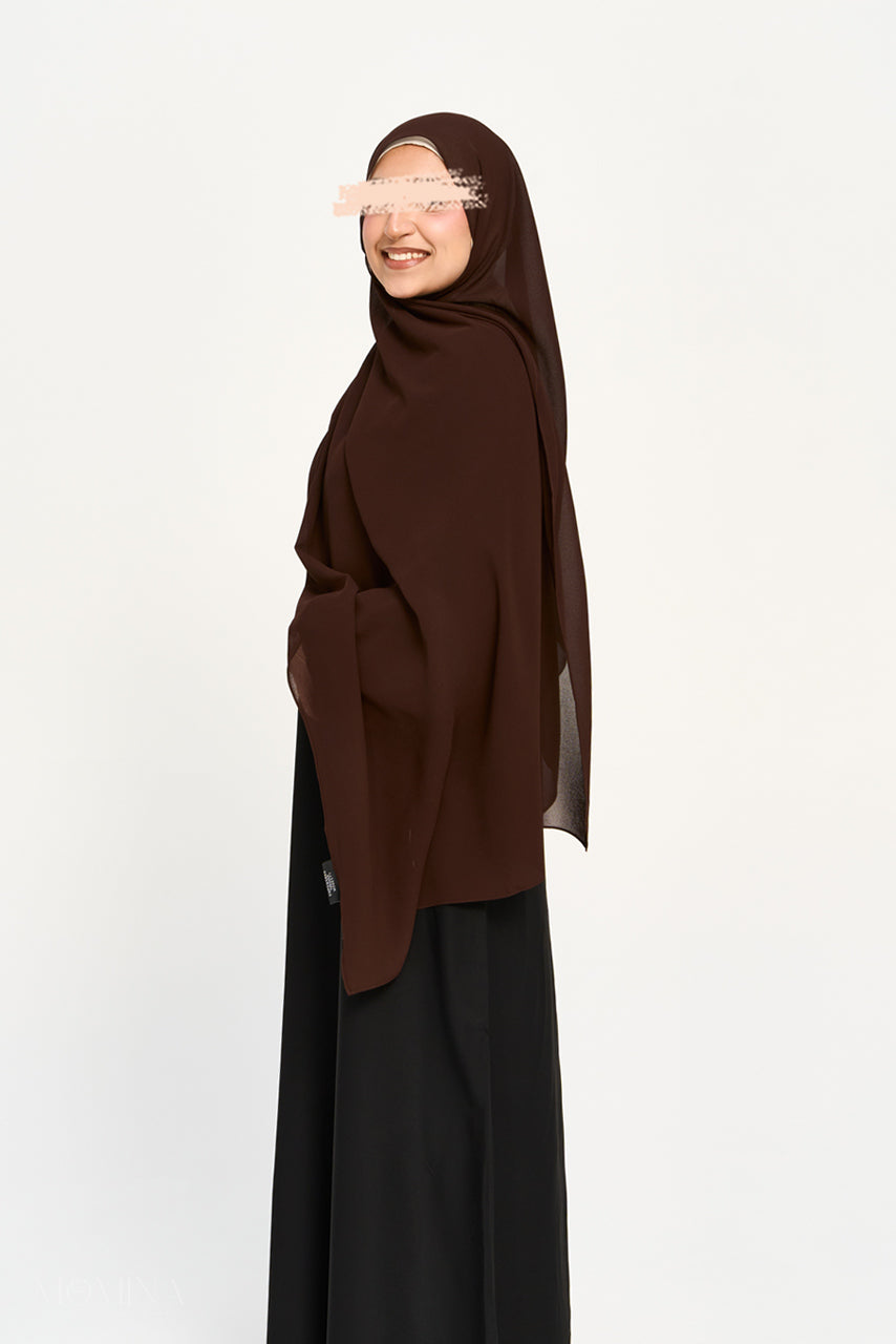 Premium Chiffon Hijab - Lava Cake