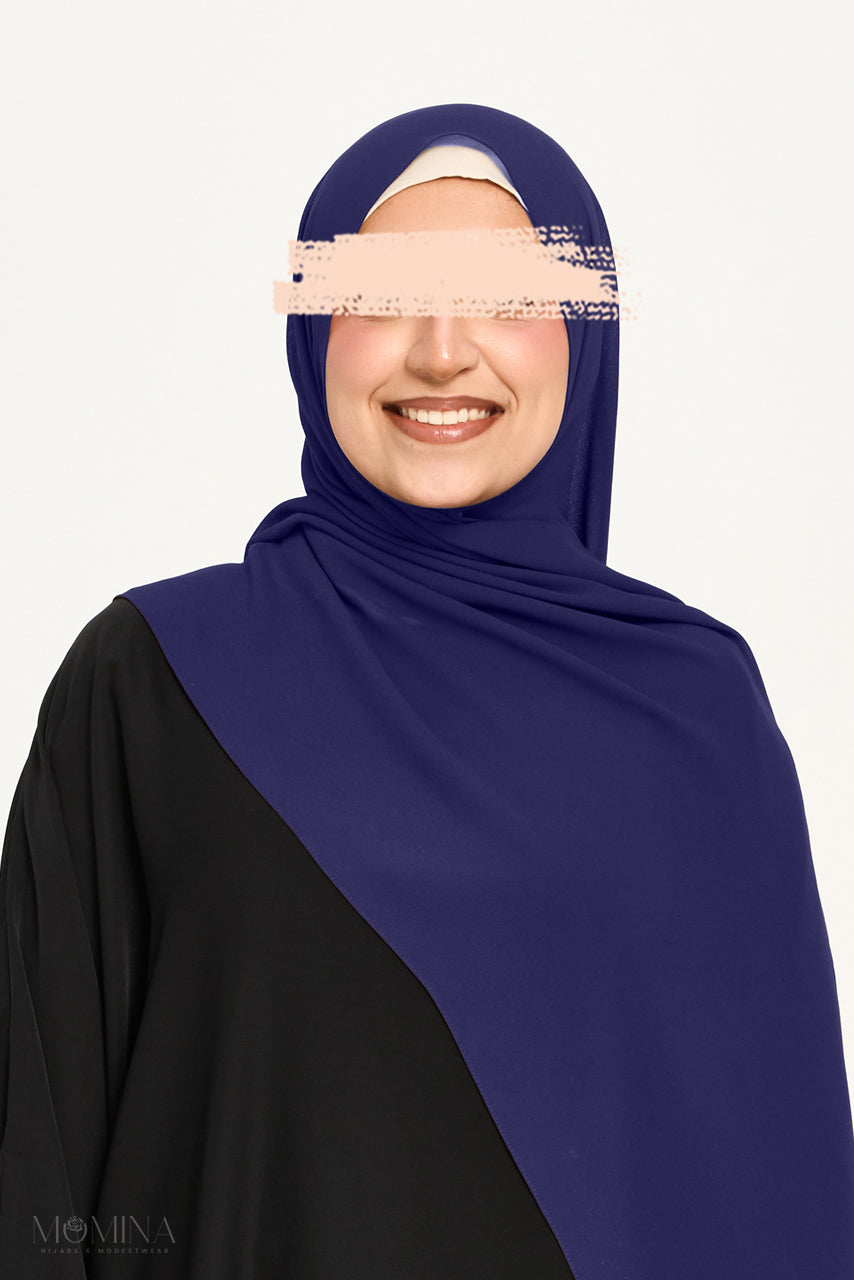 Premium Chiffon Hijab - Midnight Blue