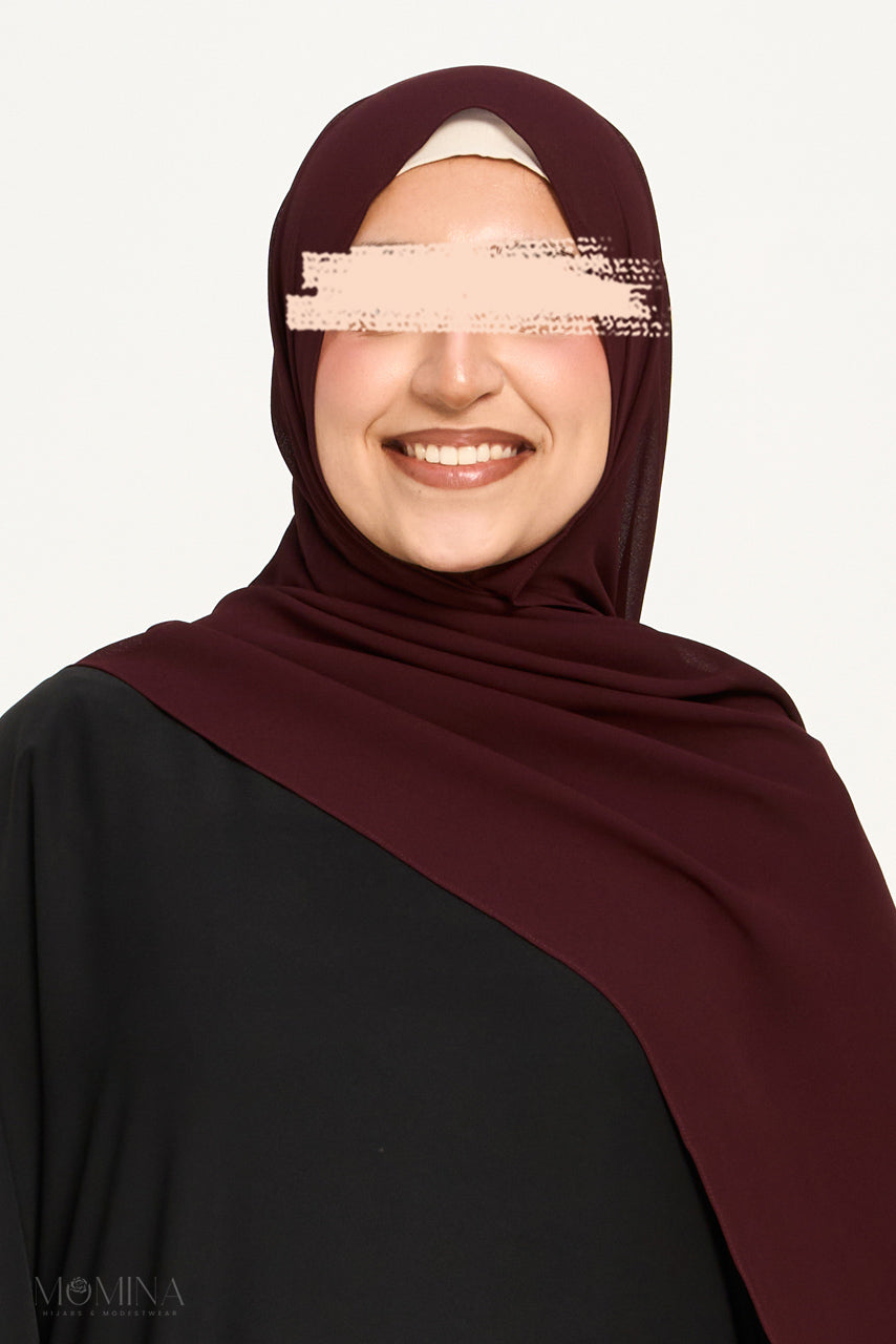 Hijab Mousseline Premium - Prune