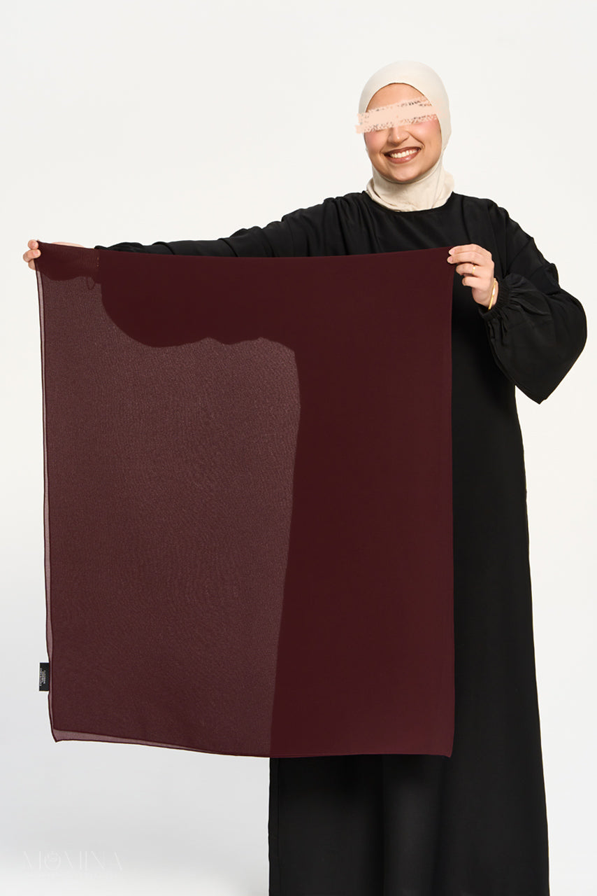 Hijab Mousseline Premium - Prune