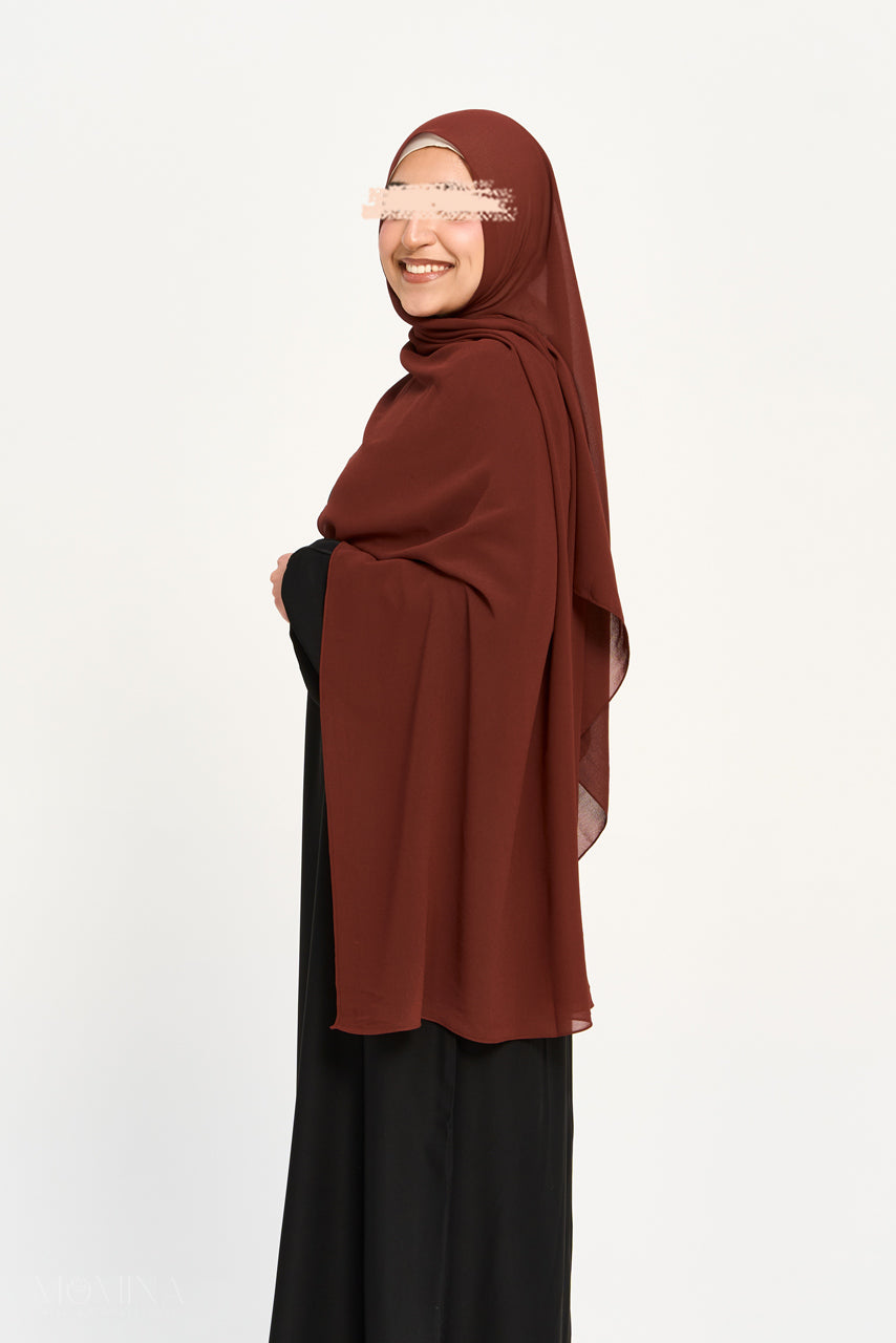 Hijab Mousseline Premium - Henné Rouge