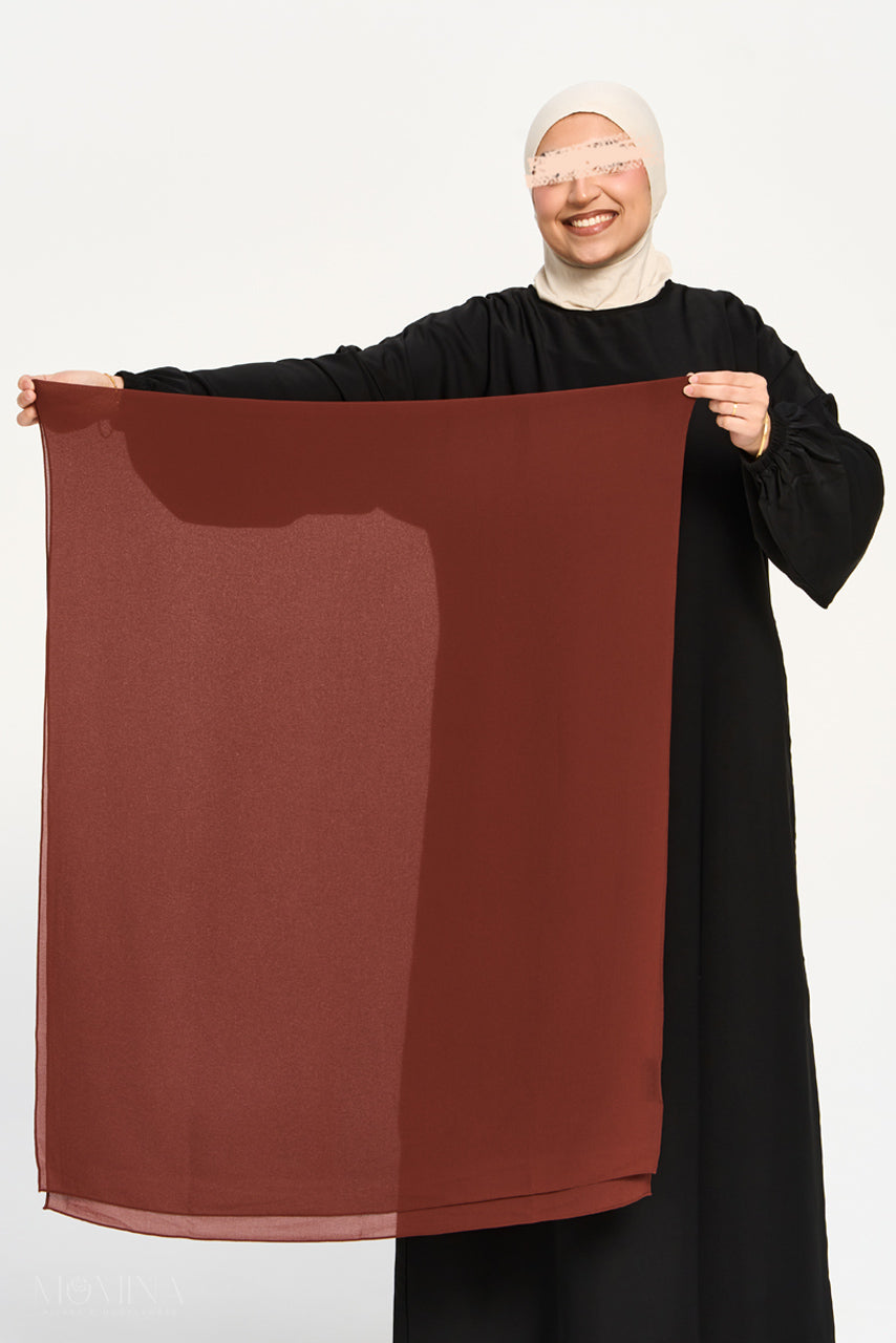 Hijab Mousseline Premium - Henné Rouge