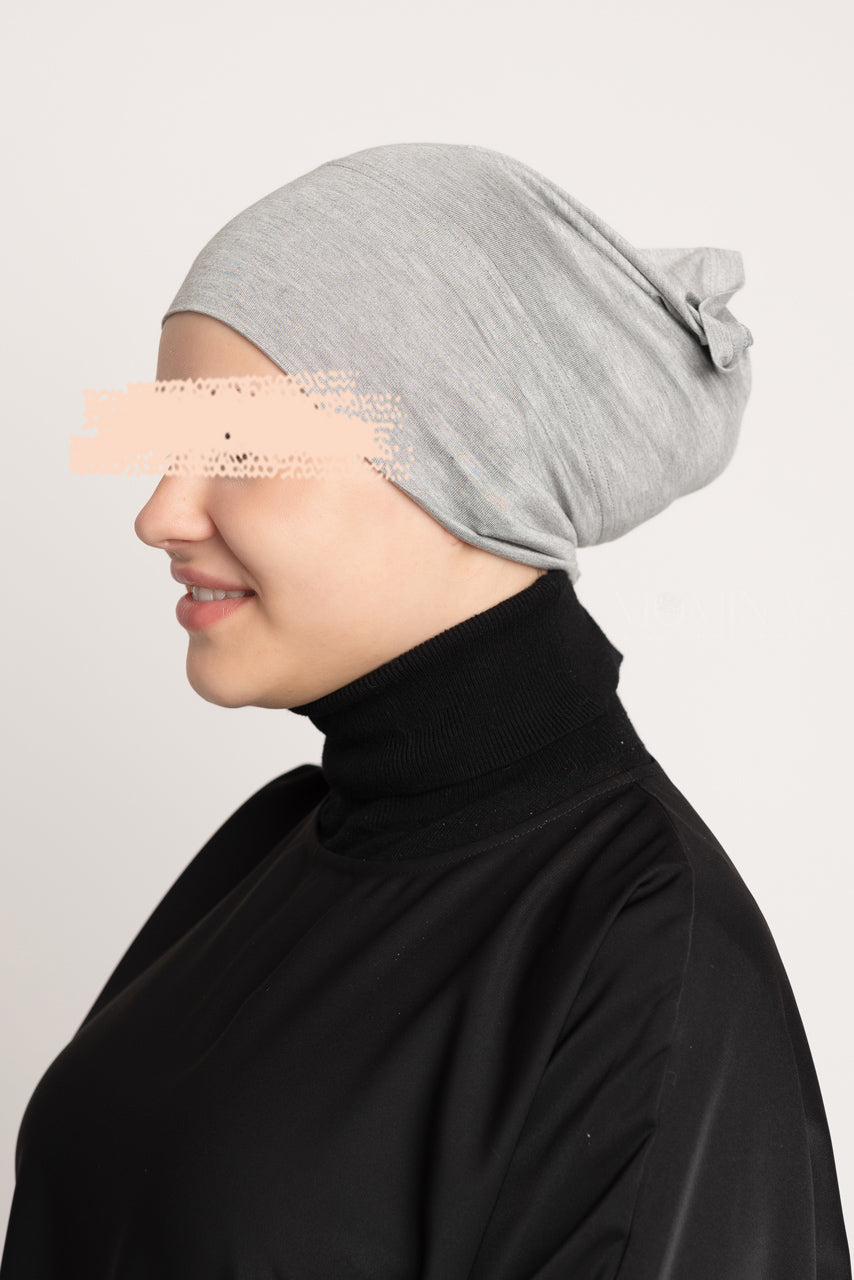 Sous-Casquette Hijab Premium - Gris Marbre Clair