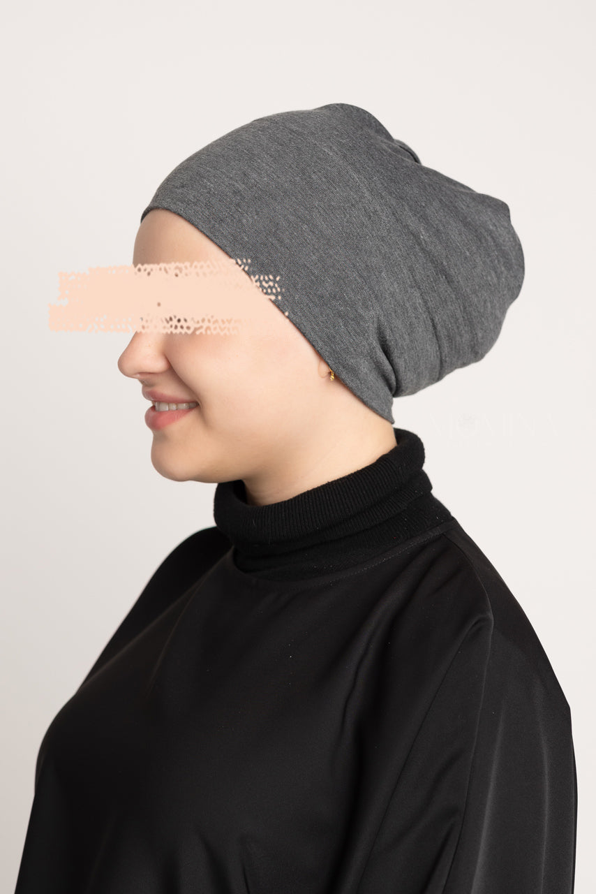 Sous-Casquette Hijab Premium - Gris Marbre