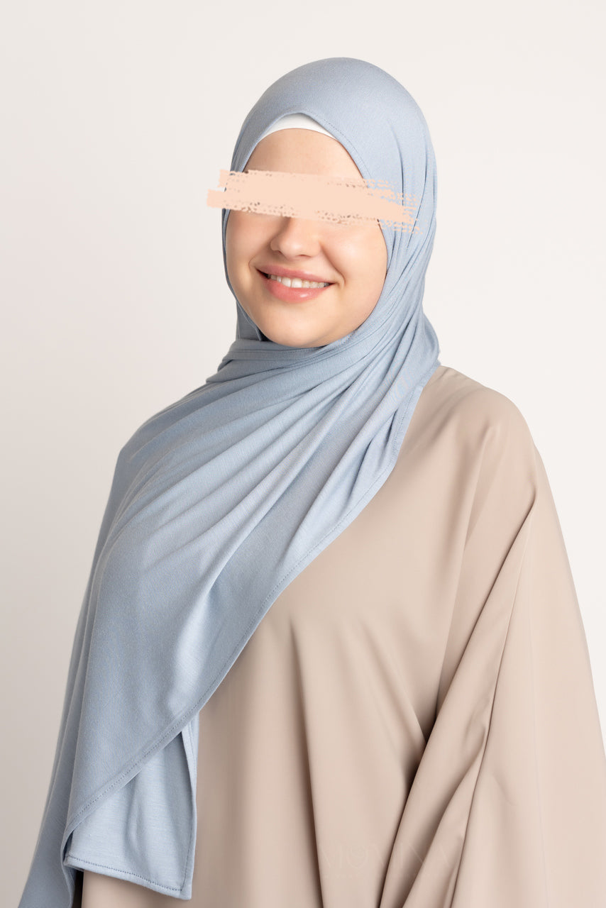 Hijab Jersey Premium - Bleu Cristal