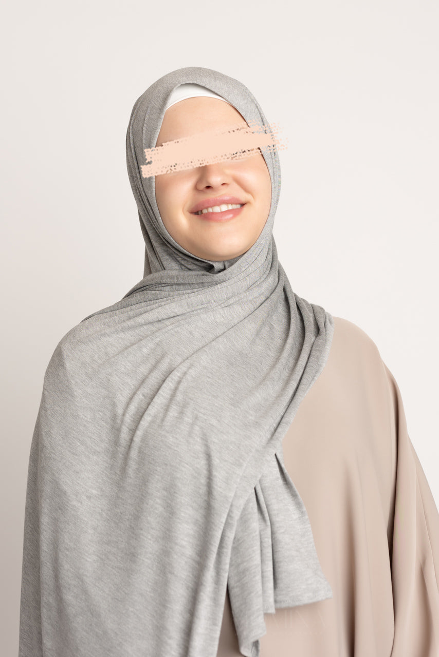 Hijab Jersey Premium - Gris Marbre Clair