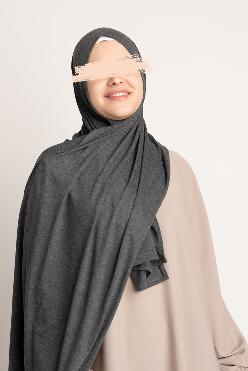 Hijab Jersey Premium - Gris Marbre