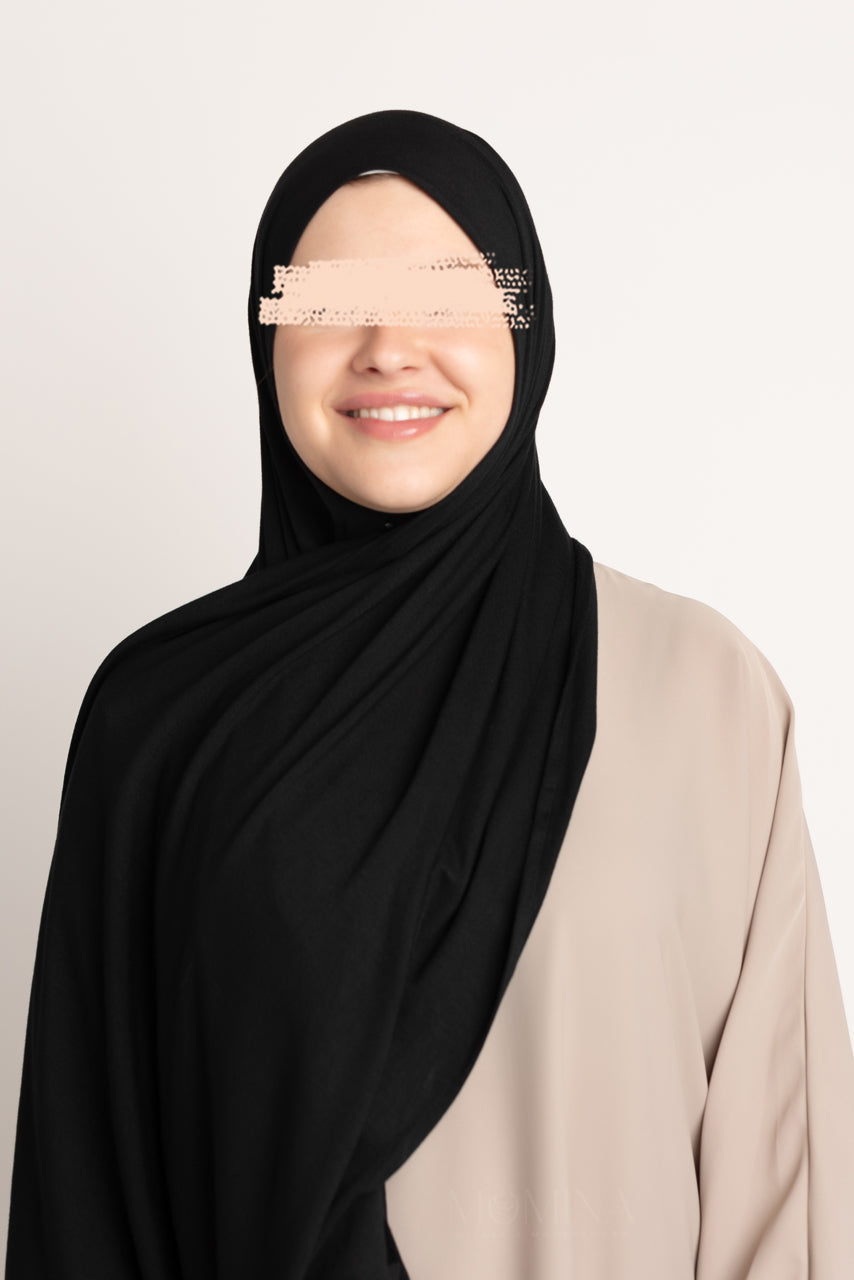 Hijab Jersey Premium - Corbeau