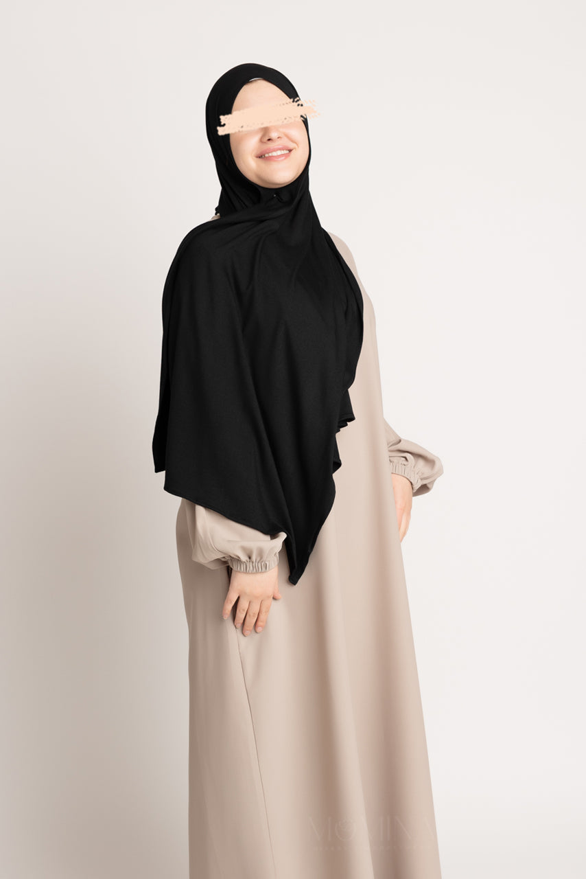 Matching Premium Jersey Hijab & Undercap Set - Raven