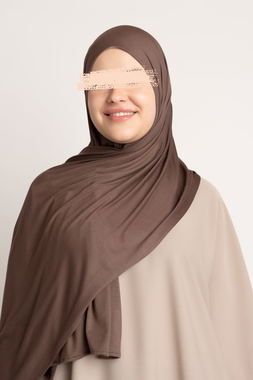 Hijab Jersey Premium - Daim Marron