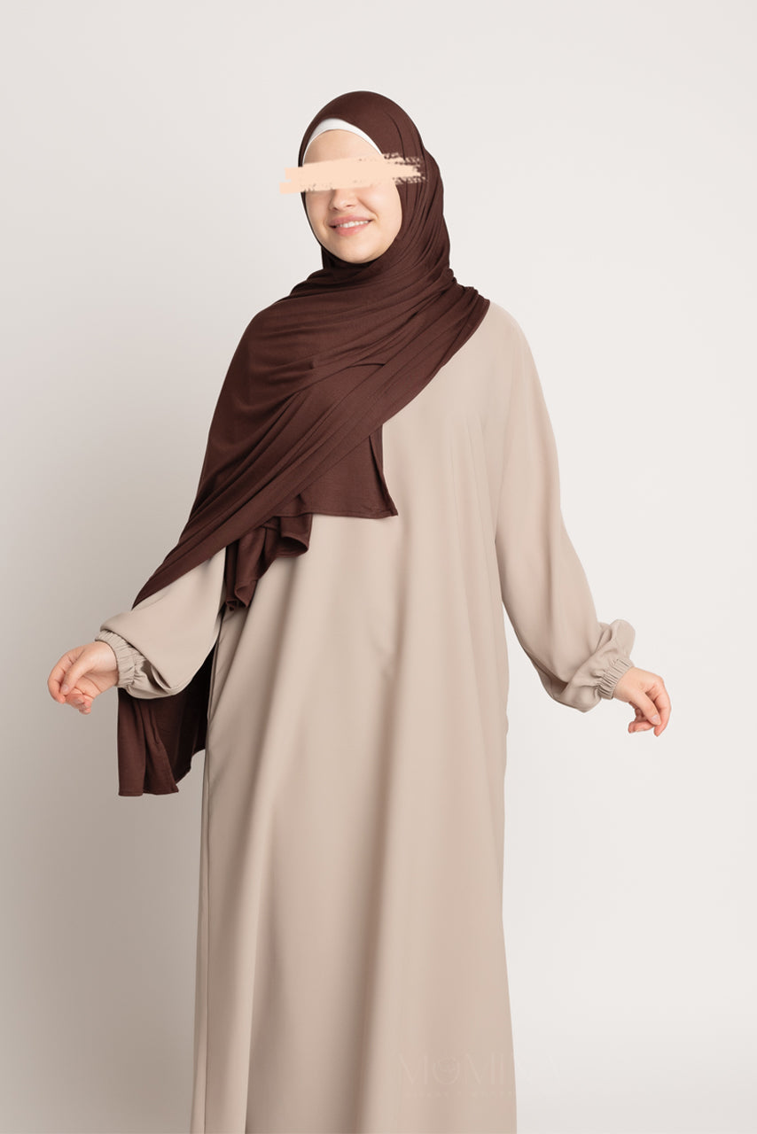 Premium Maxi Jersey Hijab - Brownie