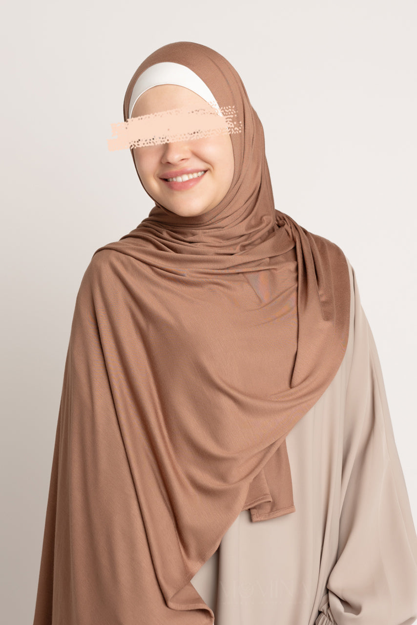 Premium Maxi Jersey Hijab - Chestnut