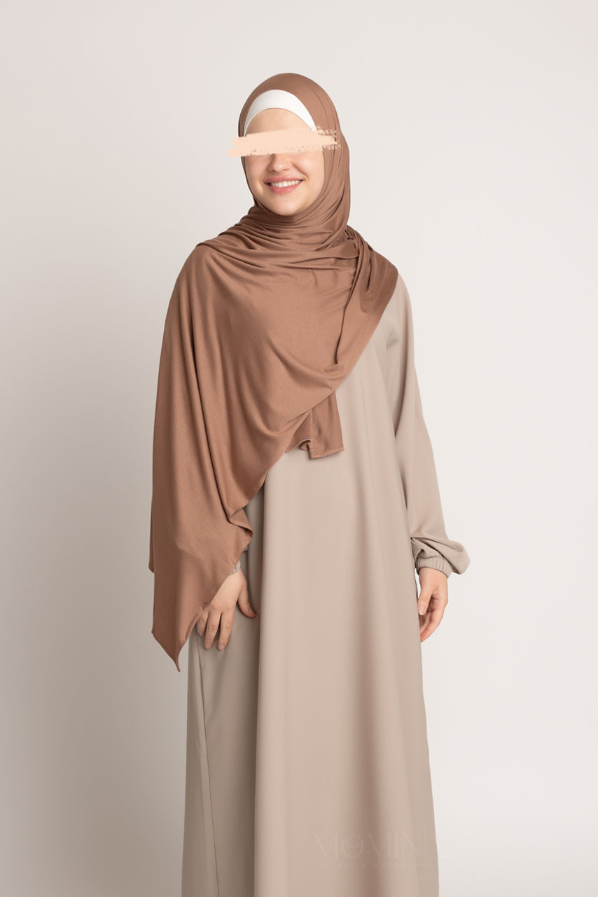 Premium Maxi Jersey Hijab - Chestnut