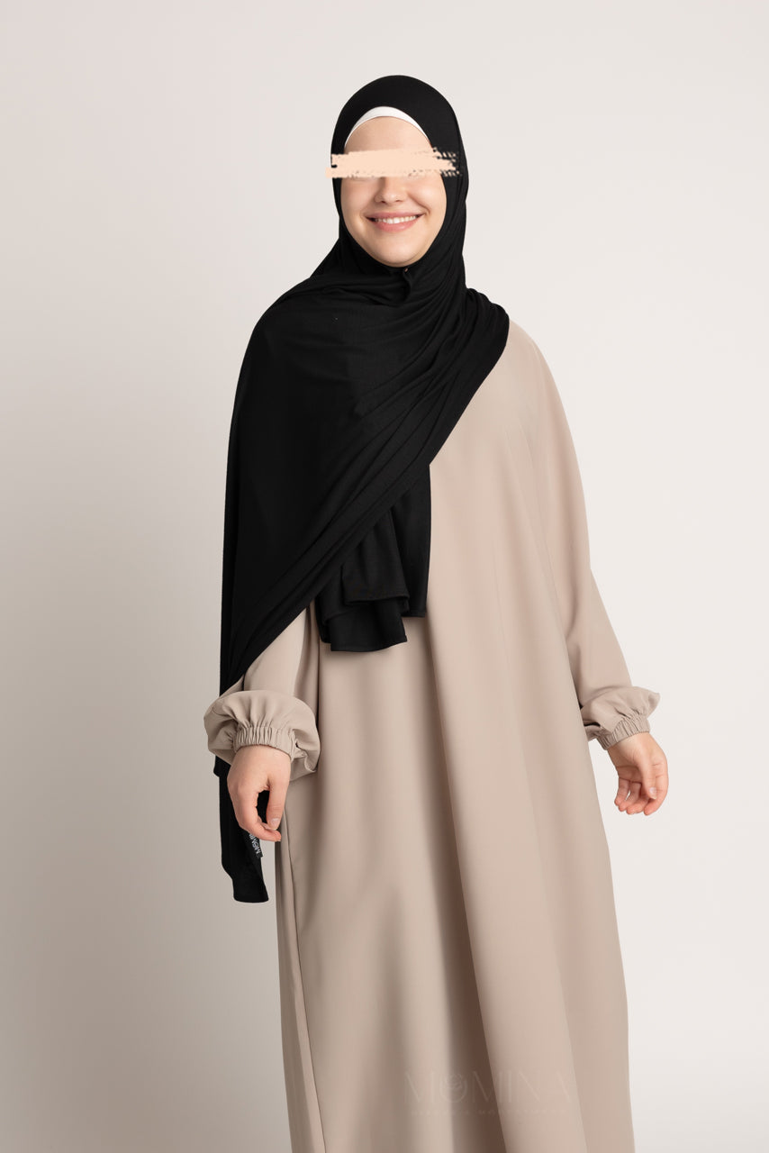 Premium Maxi Jersey Hijab - Raven