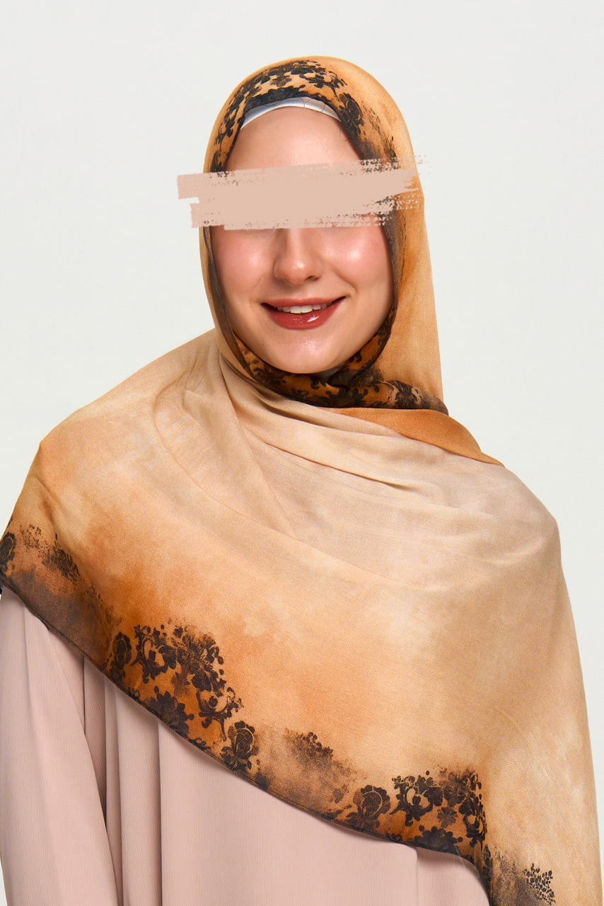 Printed Modal Hijab - Antique Lace