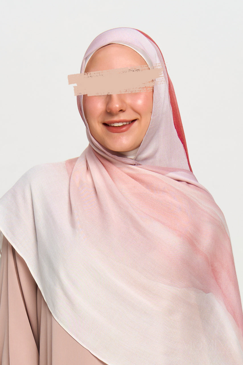Printed Modal Hijab - Blush Mirage