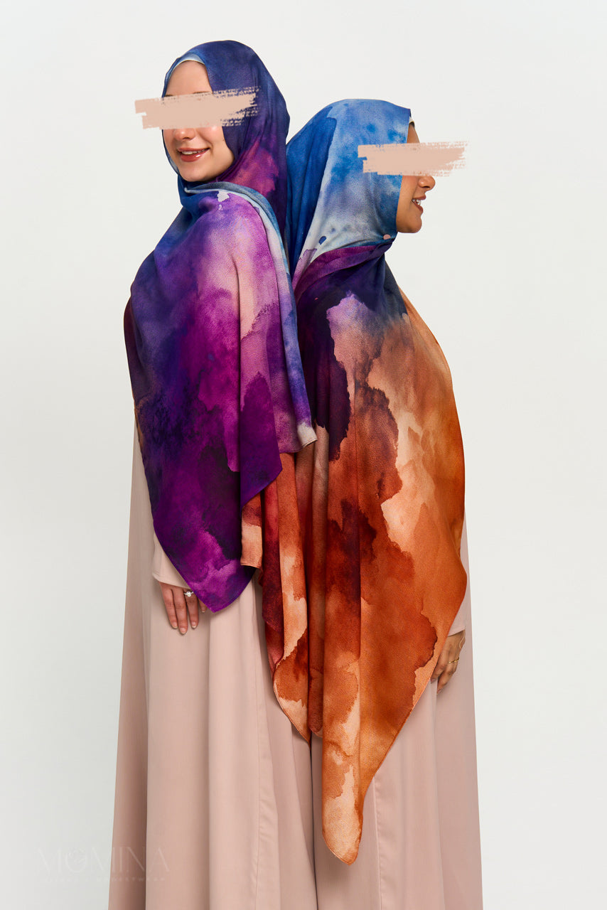 Printed Modal Hijab - Crimson Cloud
