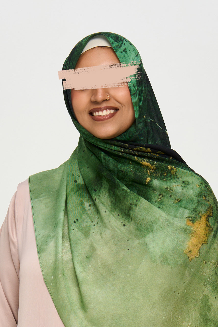 Printed Modal Hijab - Gold Foil