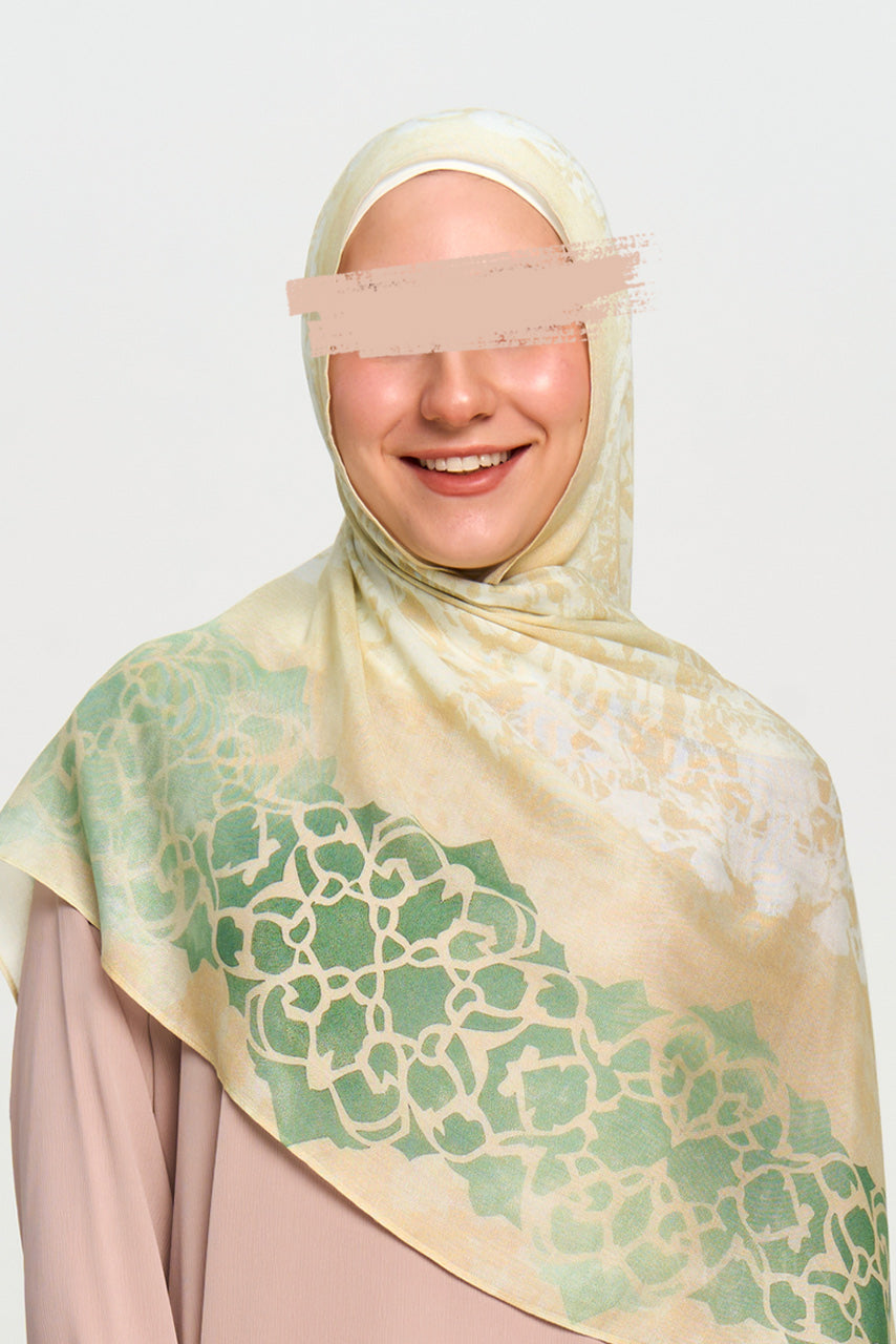 Printed Modal Hijab - Minted Lace