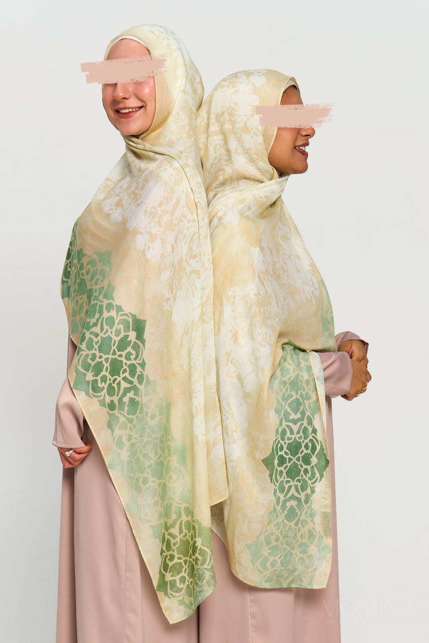 Printed Modal Hijab - Minted Lace