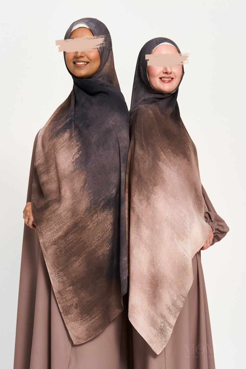 Printed Modal Hijab - Misty Taupe