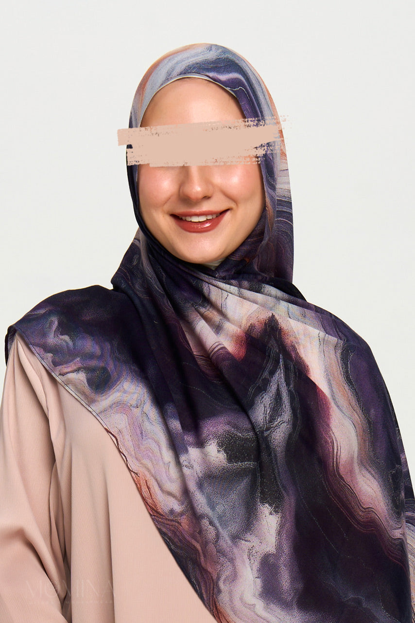 Printed Modal Hijab - Molten Mauve