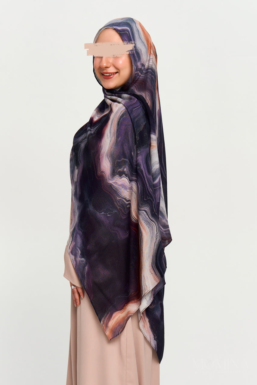 Printed Modal Hijab - Molten Mauve