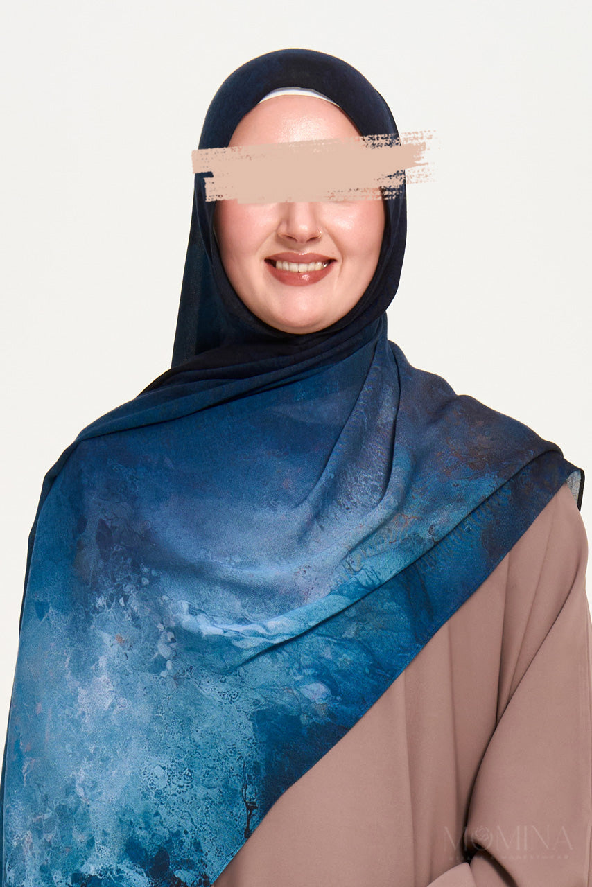 Printed Modal Hijab - Moonlit Storm