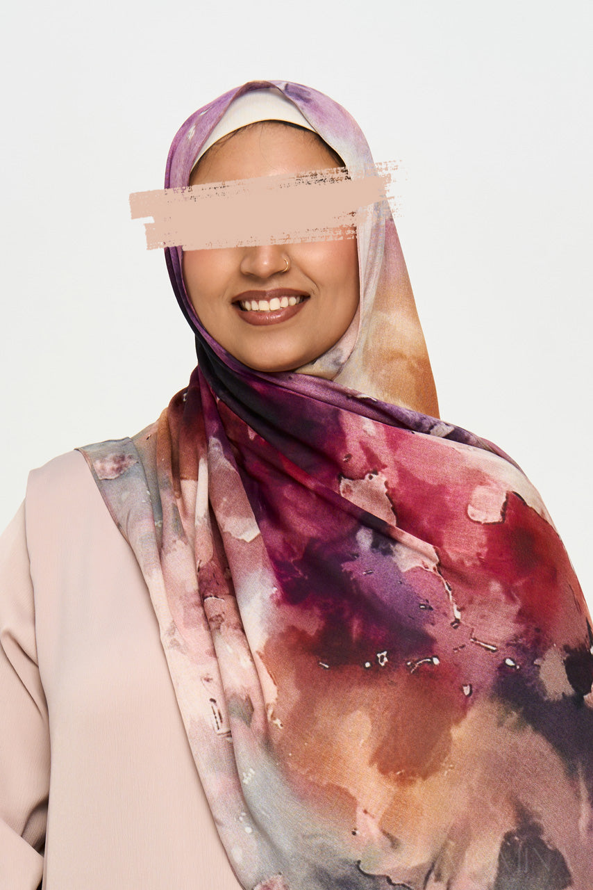 Printed Modal Hijab - Saffron Sunset