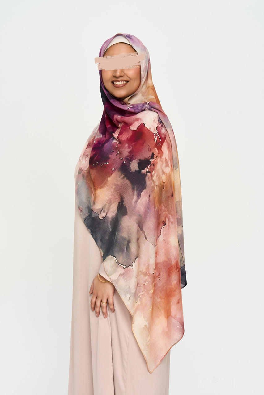 Printed Modal Hijab - Saffron Sunset