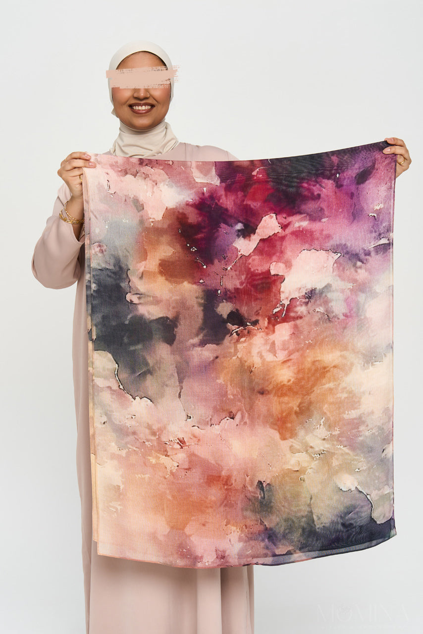 Printed Modal Hijab - Saffron Sunset