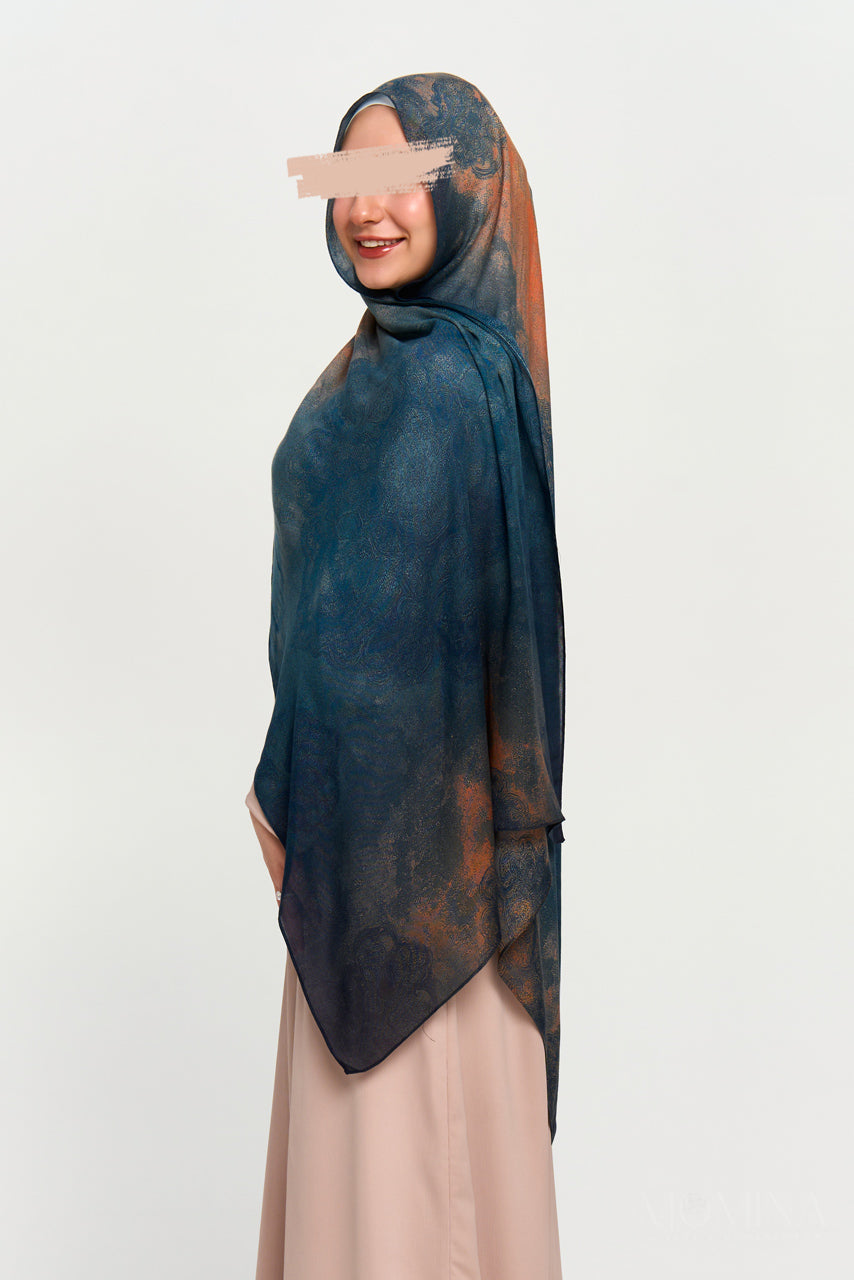 Printed Modal Hijab - Teal Ember