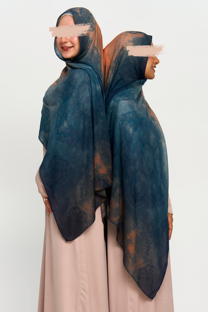 Printed Modal Hijab - Teal Ember