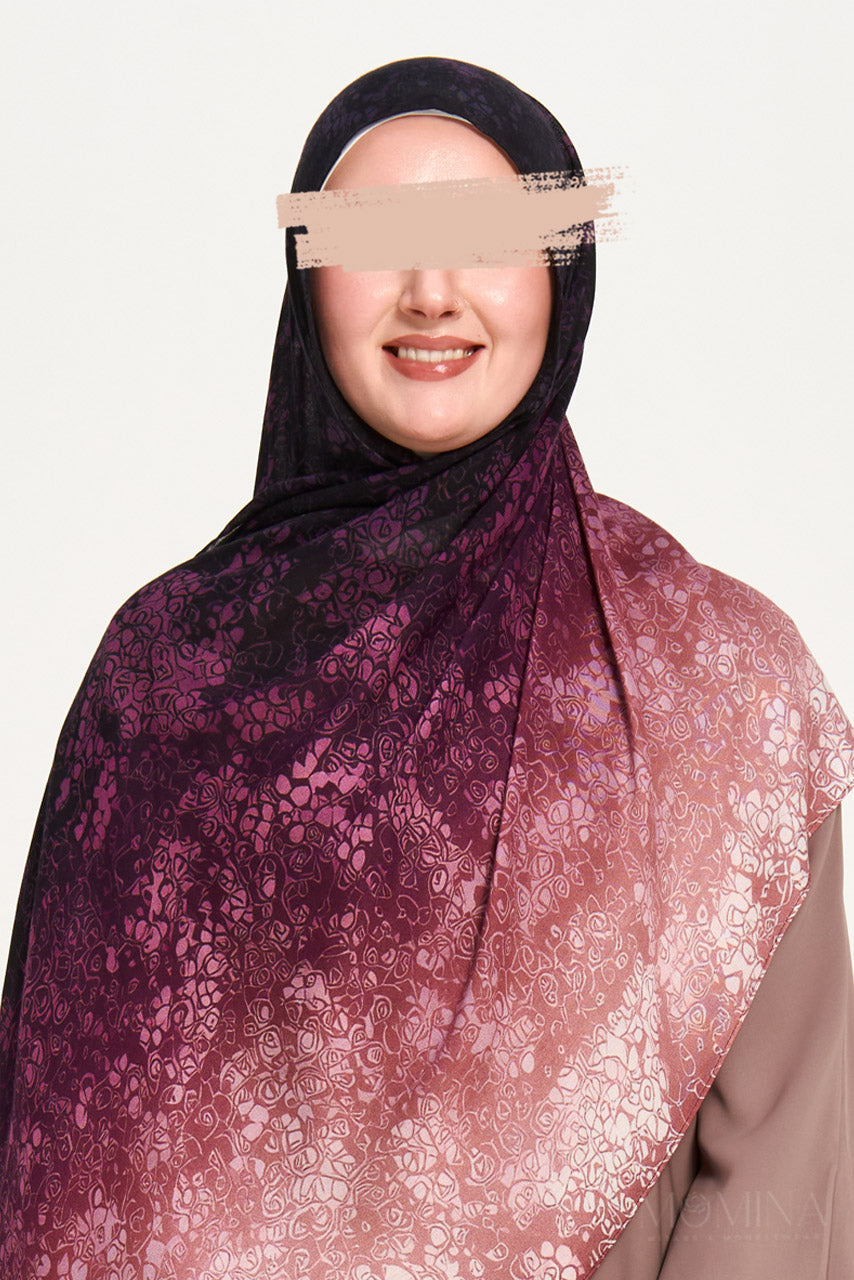 Printed Modal Hijab - Twilight Rose