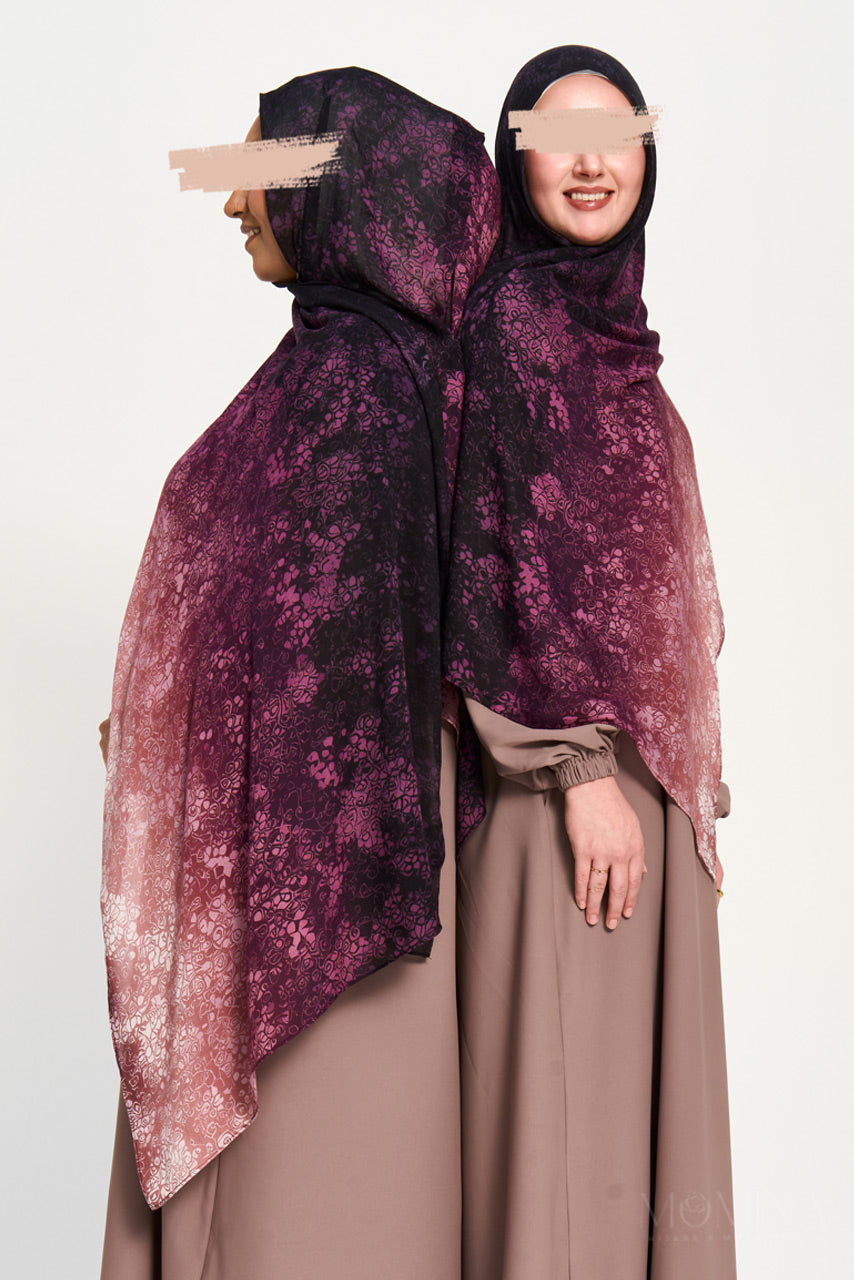 Printed Modal Hijab - Twilight Rose