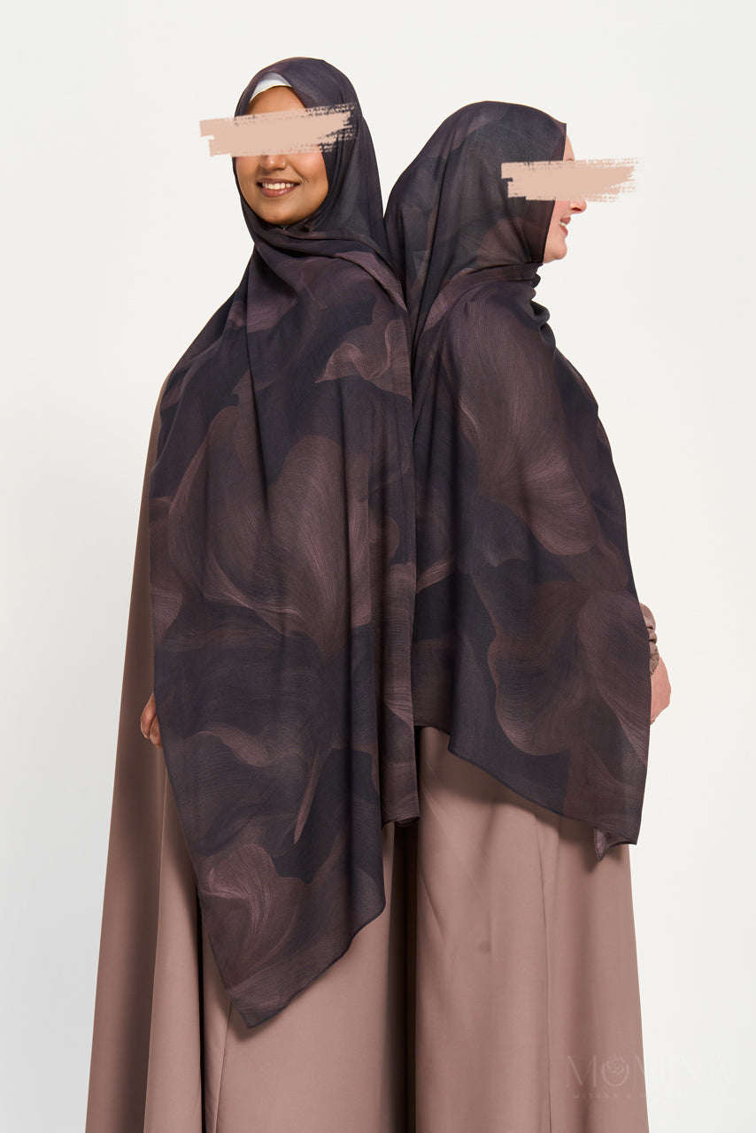 Printed Modal Hijab - Velvet Mocha