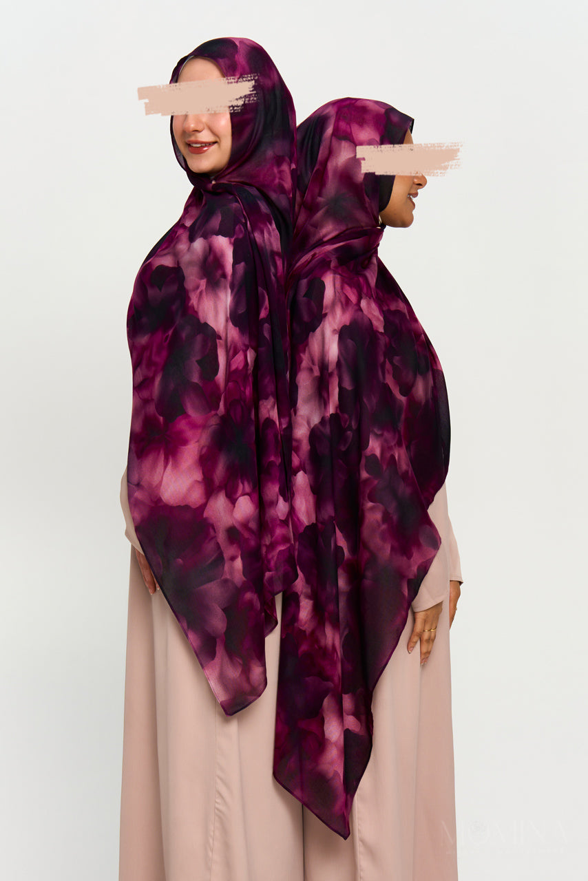 Printed Modal Hijab - Velvet Rose