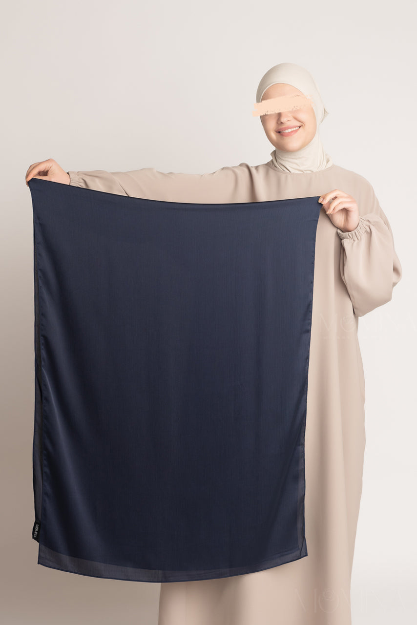 Hijab froissé en satin de soie - bronzé