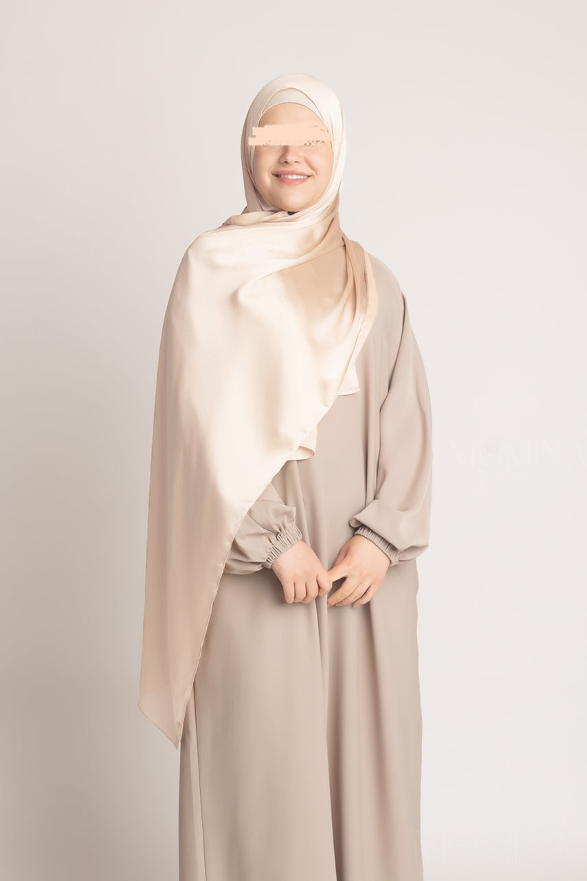 Hijab froissé en satin de soie - Stardust