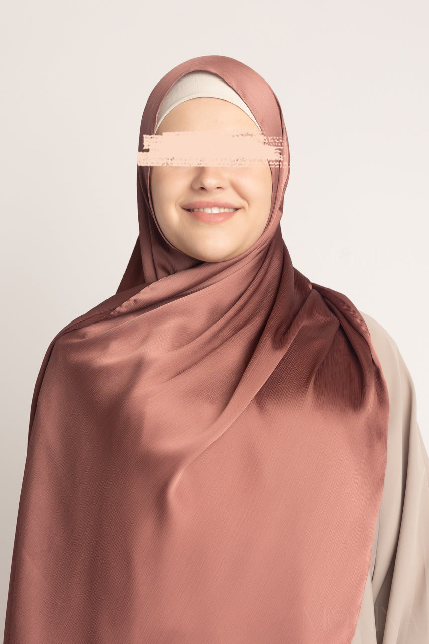 Satin Crinkle Hijab - Sunstone