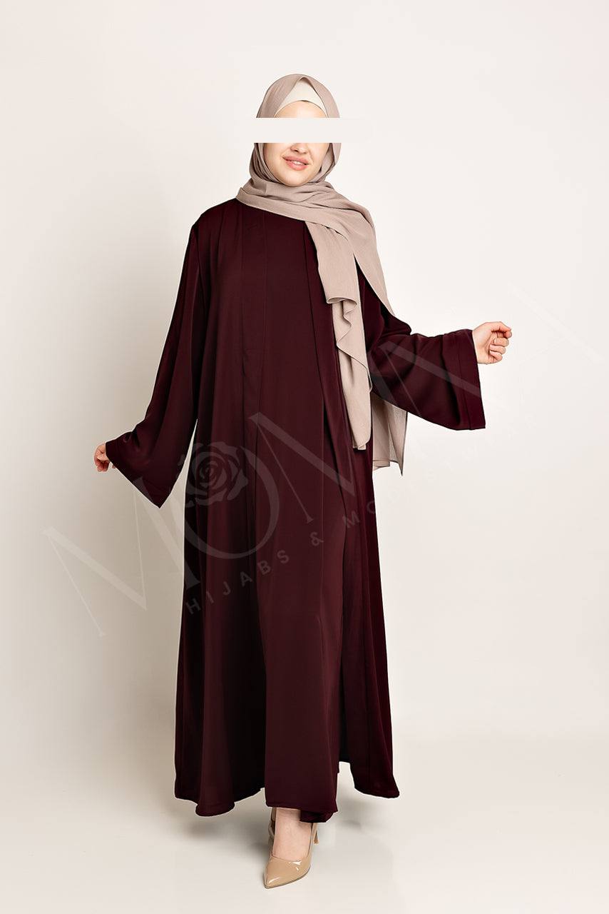 Amal Abaya Set - Beetroot - Momina Hijabs & Modestwear ™