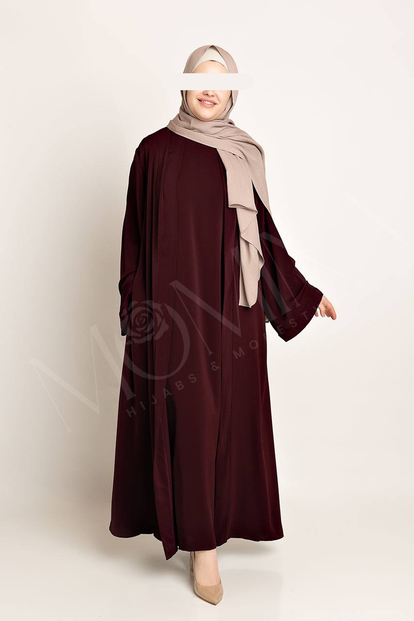 Amal Abaya Set - Beetroot - Momina Hijabs & Modestwear ™