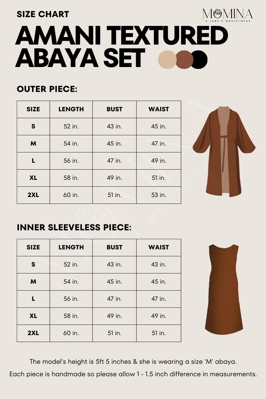 Amani Textured Abaya Outer - Cocoa Brown - Momina Hijabs & Modestwear ™