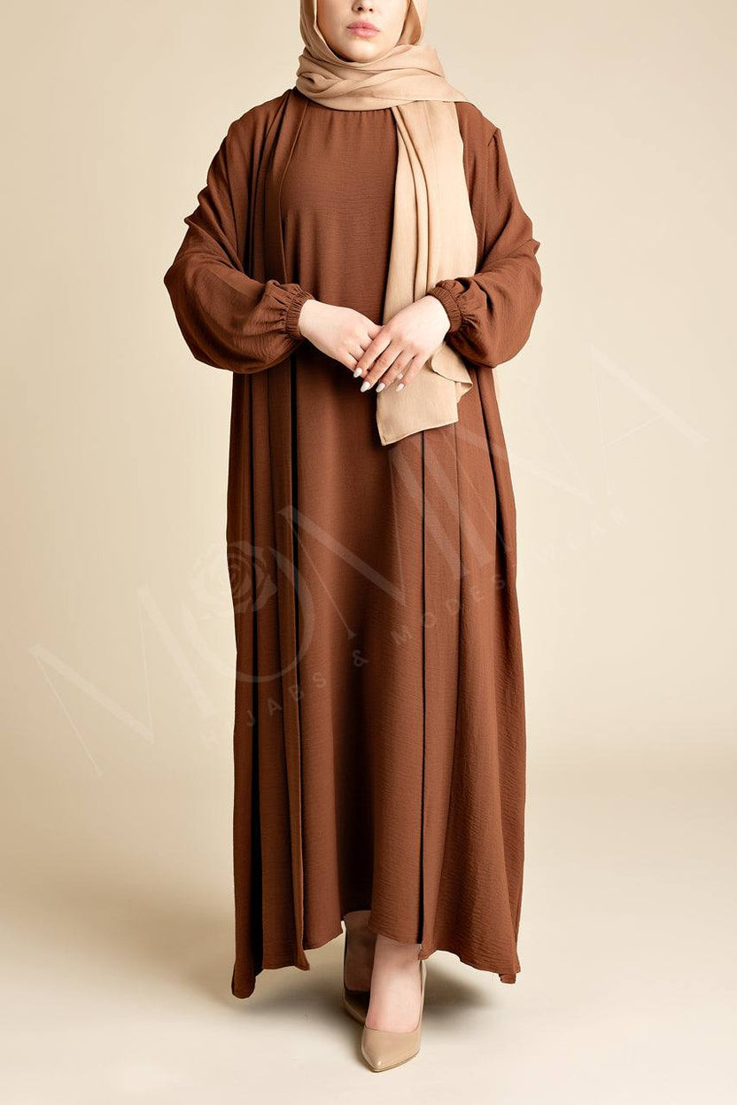 Rich Crinckle Cotton Crinckled Regular Abaya with Hijab main image 0